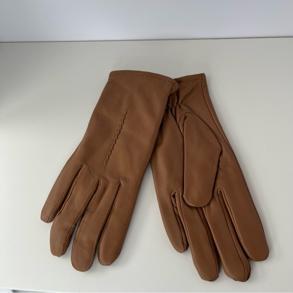 Leather Tan Brown Gloves 016